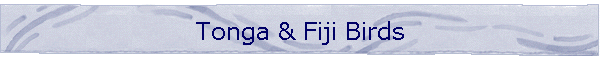 Tonga & Fiji Birds