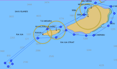 Closed route around 3 islands