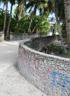 Typical curved coral walls in town