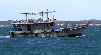 Malaysian fishing boat off the coast near Kudat