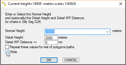 Image Height dialog box - cursor on the Wide checkbox
