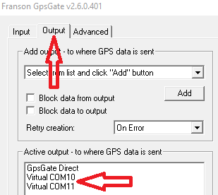 GPS Gate setup dialog