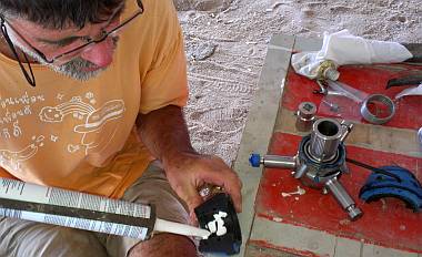 Jon assembling our original Kiwi-prop