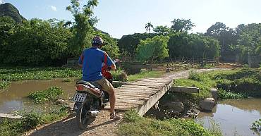 Exploring the countryside on our scooter was fun...