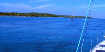 Ocelot anchored with Zorana in Maratua atoll