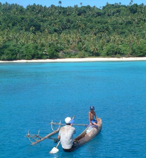 Local Outrigger canoe off Pt. Maurelle