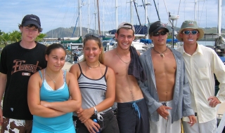 The six teens at the Musket Cove Marina