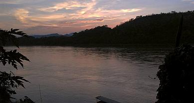 Our pretty dinner sunset overlooking the Mekong